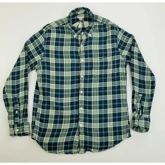 J. Crew Size Medium Men's Slim Button Down Long Sleeve Re-Imagined Flannel Shirt - Picture 1 of 10